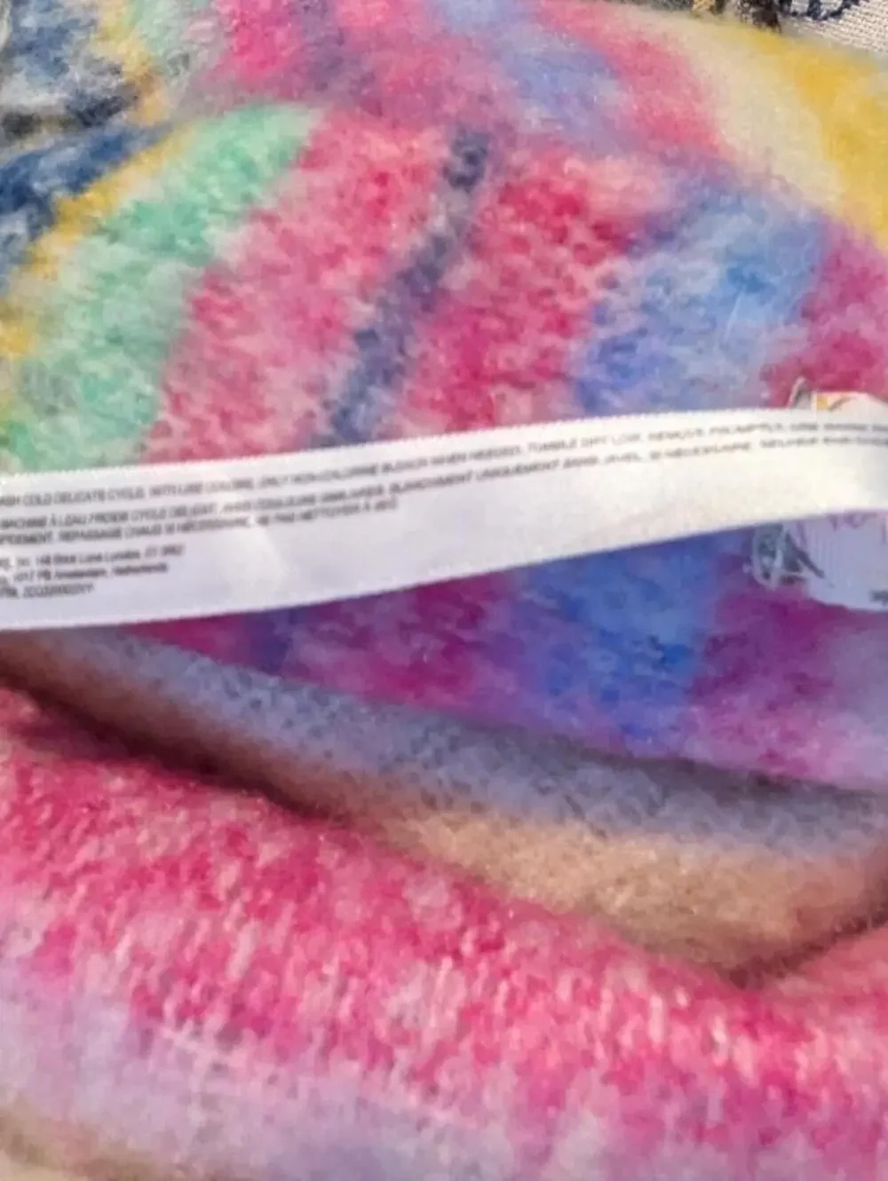 Free People $78 Oversized Pink Teal Striped Blanket Multi Color Fringe Wrap